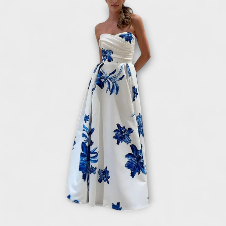 Rosalie - Chic off-shoulder květinové maxi šaty