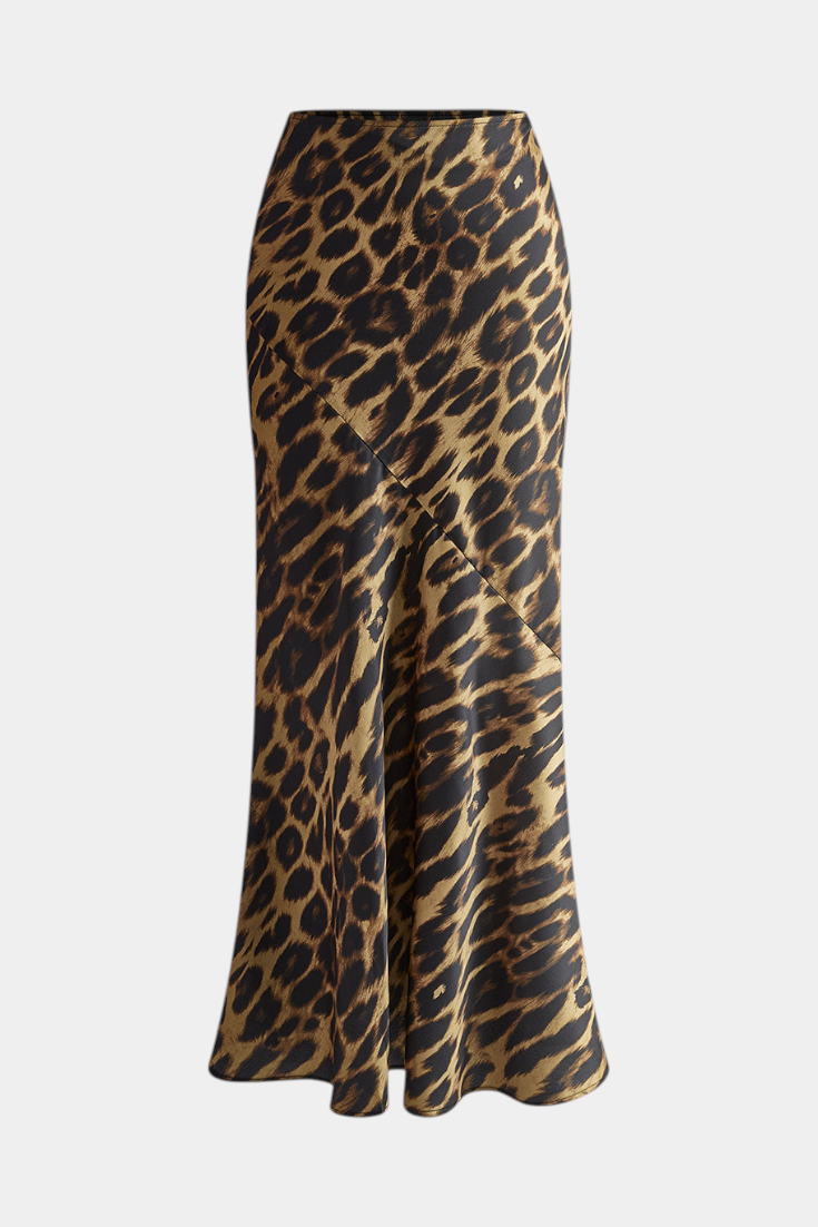 Elena | Maxi úzká sukně s leopardím potiskem